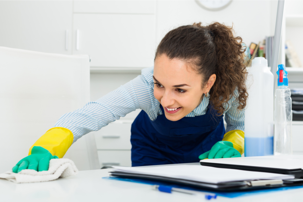 Woman-cleaning-commercial-space