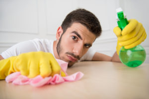 man-cleaning